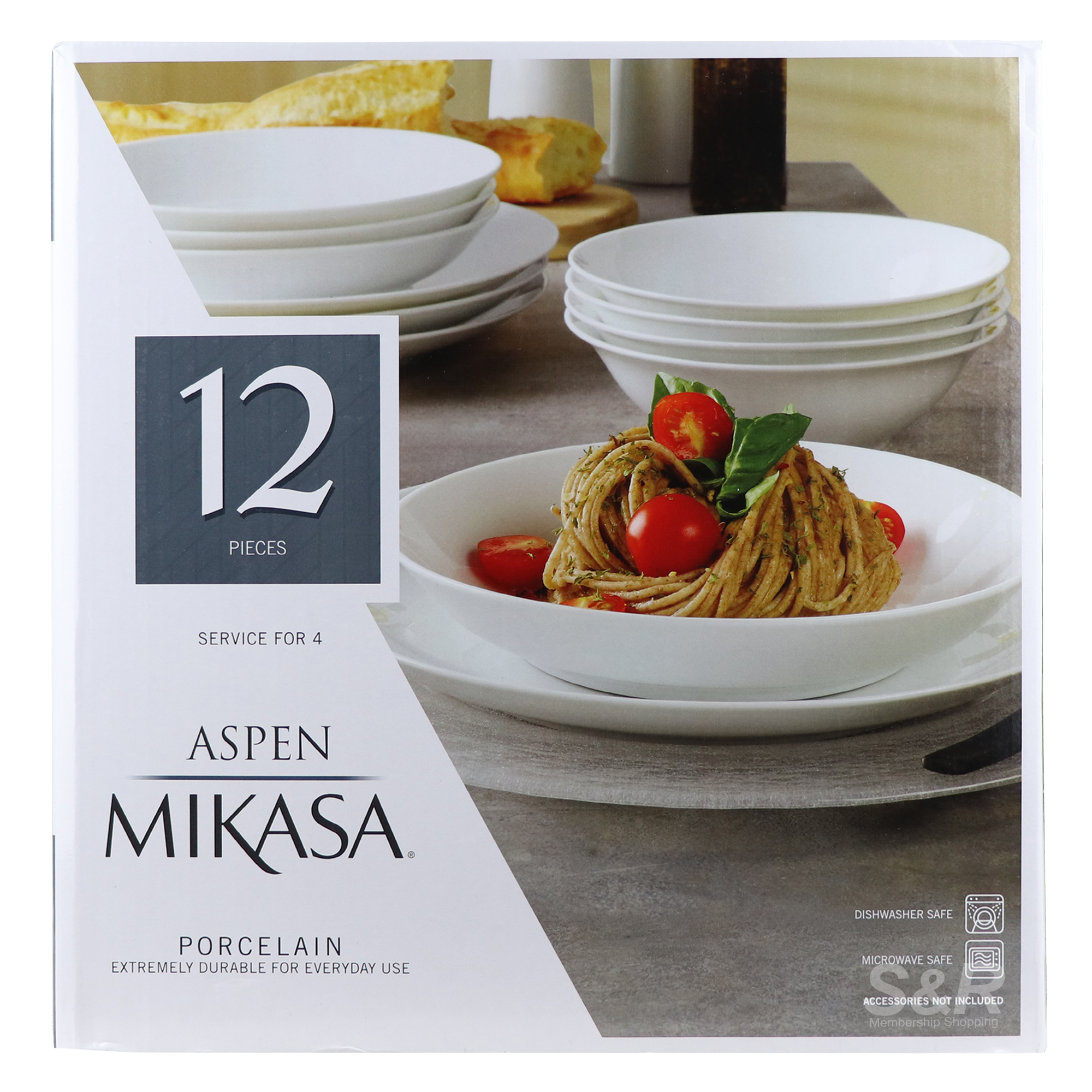 Mikasa Aspen Porcelain Dinnerware 12pcs Mikasa Aspen Porcelain Dinnerware 12pcs